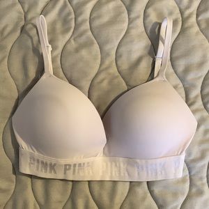 White wireless push up bra from PINK